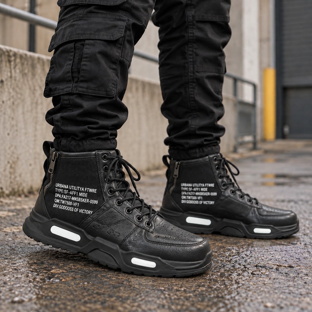 Urbana Utility Futura Mens 12 EU 46 Black Tactical High Top Boots SF-AFF1 MIDE